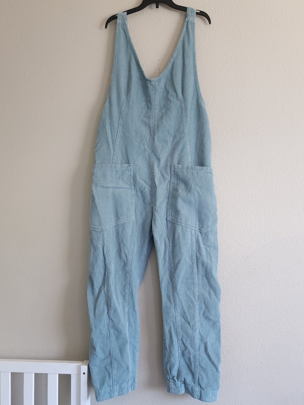 We The Free FP Mint Sage Green Corduroy High Roller Overall Jumpsuit Size XS